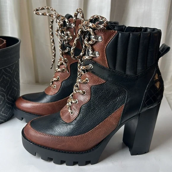 Antonio Melani Penn Leather Lug Sole Booties - Picture 2 of 16